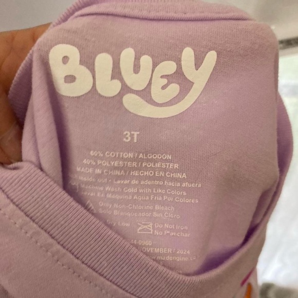 Light Purple Bluey 3T girls shortsleeve shirt - Picture 3 of 3